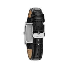 Caravelle by Bulova Dress Quartz Silver-Tone Dial Black Leather Watch 21mm - 43L202