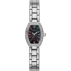 Caravelle by Bulova Dress Quartz Black Mother of Pearl Dial Stainless Steel Watch 18mm - 43L204 Caravelle by Bulova Dress Quartz Black Mother of Pearl Dial Stainless Steel Watch 18mm - 43L204