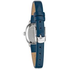 Caravelle by Bulova Vintage Classic Quartz White Dial Blue Leather Watch 18.5mm - 43L227