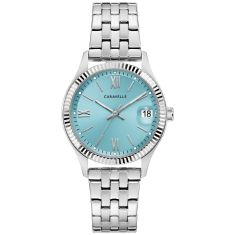 Caravelle by Bulova Dress Quartz Aqua Blue Dial Stainless Steel Watch 32mm - 43M124 Caravelle by Bulova Dress Quartz Aqua Blue Dial Stainless Steel Watch 32mm - 43M124
