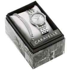 Caravelle by Bulova Dress Quartz Silver-Tone Dial Stainless Steel Watch 32mm - 43X104