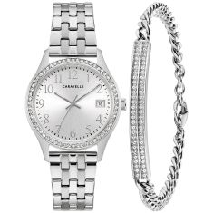 Caravelle by Bulova Dress Quartz Silver-Tone Dial Stainless Steel Watch 32mm - 43X104 Caravelle by Bulova Dress Quartz Silver-Tone Dial Stainless Steel Watch 32mm - 43X104