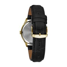 Caravelle by Bulova Dress Quartz Black Dial Black Leather Watch 41mm - 44B118