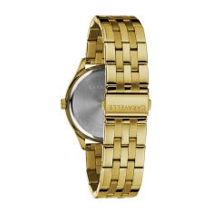 Caravelle by Bulova Dress Quartz Black Dial Gold-Tone Stainless Steel Watch 41mm - 44B121