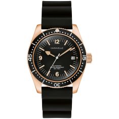 Caravelle by Bulova Vintage Sea Hunter Automatic Black Dial Rubber Watch 39mm - 44B130 Caravelle by Bulova Vintage Sea Hunter Automatic Black Dial Rubber Watch 39mm - 44B130