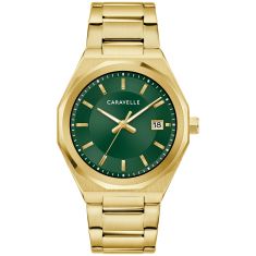Caravelle by Bulova Classic Quartz Green Dial Gold-Tone Stainless Steel Watch 40mm - 44B134 Caravelle by Bulova Classic Quartz Green Dial Gold-Tone Stainless Steel Watch 40mm - 44B134