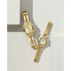 Caravelle by Bulova Modern Quartz Champagne Dial Gold-Tone Stainless Steel Watch 22mm - 44L226