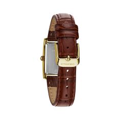 Caravelle by Bulova Dress Quartz Silver-Tone Dial Brown Leather Watch 21mm - 44L234