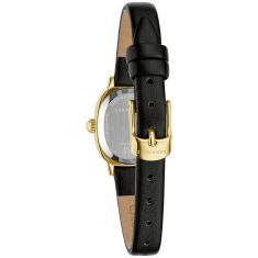 Caravelle by Bulova Vintage Classic Quartz White Dial Black Leather Watch 18.5mm - 44L269