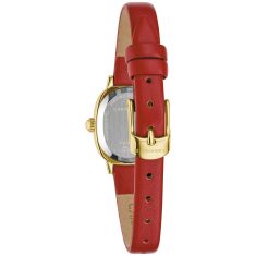 Caravelle by Bulova Vintage Classic Quartz White Dial Red Leather Watch 18.5mm - 44L270