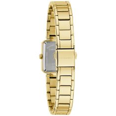 Caravelle by Bulova Modern Quartz Black Dial Gold-Tone Stainless Steel Watch 17.5mm - 44L276