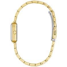 Caravelle by Bulova Modern Quartz Black Dial Gold-Tone Stainless Steel Watch 17.5mm - 44L276
