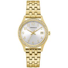 Caravelle by Bulova Dress Quartz Silver-Tone Dial Gold-Tone Stainless Steel Watch 32mm - 44X101