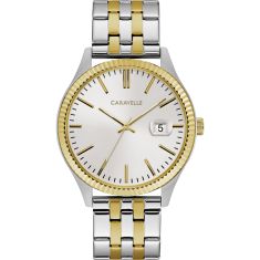 Caravelle by Bulova Dress Quartz Silver-Tone Dial Two-Tone Stainless Steel Watch 41mm - 45B148 Caravelle by Bulova Dress Quartz Silver-Tone Dial Two-Tone Stainless Steel Watch 41mm - 45B148
