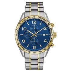 Caravelle by Bulova Sport Quartz Blue Dial Chronograph Two-Tone Stainless Steel Watch 44mm - 45B152 Caravelle by Bulova Sport Quartz Blue Dial Chronograph Two-Tone Stainless Steel Watch 44mm - 45B152
