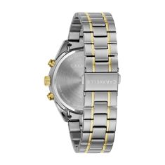 Caravelle by Bulova Sport Quartz Blue Dial Chronograph Two-Tone Stainless Steel Watch 44mm - 45B152
