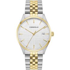 Caravelle by Bulova Classic Quartz Silver-Tone Dial Two-Tone Stainless Steel Watch 39mm - 45B163 Caravelle by Bulova Classic Quartz Silver-Tone Dial Two-Tone Stainless Steel Watch 39mm - 45B163