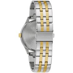 Caravelle by Bulova Modern Quartz Black Dial Two-Tone Stainless Steel Bracelet and Watch Set 41mm -45K000