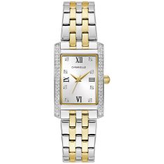 Caravelle by Bulova Dress Quartz Silver-Tone Dial Crystal Accent Two-Tone Stainless Steel Watch 21.5mm - 45L191 Caravelle by Bulova Dress Quartz Silver-Tone Dial Crystal Accent Two-Tone Stainless Steel Watch 21.5mm - 45L191