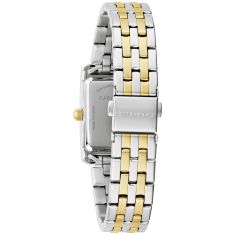 Caravelle by Bulova Dress Quartz Silver-Tone Dial Crystal Accent Two-Tone Stainless Steel Watch 21.5mm - 45L191