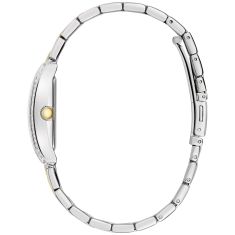Caravelle by Bulova Dress Quartz Silver-Tone Dial Crystal Accent Two-Tone Stainless Steel Watch 21.5mm - 45L191