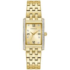Caravelle by Bulova Dress Quartz Champagne Dial Crystal Accent Gold-Tone Stainless Steel Watch 21.5mm - 45L192 Caravelle by Bulova Dress Quartz Champagne Dial Crystal Accent Gold-Tone Stainless Steel Watch 21.5mm - 45L192