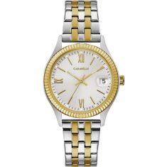 Caravelle by Bulova Dress Quartz Silver-Tone Dial Two-Tone Stainless Steel Watch 32mm - 45M112 Caravelle by Bulova Dress Quartz Silver-Tone Dial Two-Tone Stainless Steel Watch 32mm - 45M112