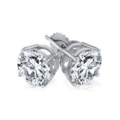 4 1/2ctw Round Lab Grown Diamond White Gold Solitaire Earrings