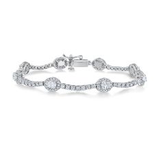 4 ctw Oval Lab Grown Diamond White Gold Tennis Bracelet