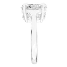 4ctw Emerald and Oval Lab Grown Diamond Toi et Moi White Gold Engagement Ring