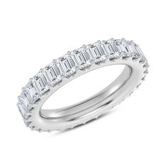 4ctw Emerald Diamond White Gold Eternity Band