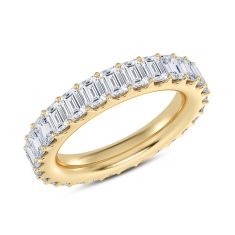 4ctw Emerald Diamond Yellow Gold Eternity Band