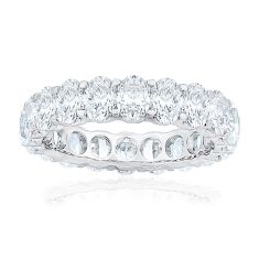 4ctw Oval Diamond White Gold Eternity Wedding Band