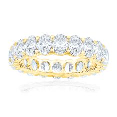 4ctw Oval Diamond Yellow Gold Eternity Wedding Band