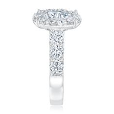 4ctw Oval Lab Grown Diamond Halo Engagement and Wedding Ring Bridal Set