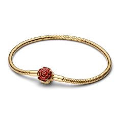 Pandora - Disney, Beauty and the Beast Enchanted Rose Gold-Plated Snake Chain Bracelet