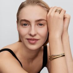 Pandora Essence Entwined Two-Tone Open Bangle Bracelet