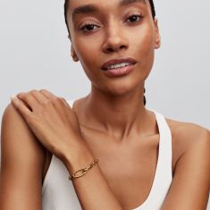 Pandora ME Openable Oval Link Gold-Plated Chain Bracelet