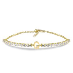 Personalized Created White Sapphire Initial Bracelet Personalized Created White Sapphire Initial Bracelet