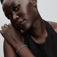 Pandora Blue Cord Snake Chain Bracelet