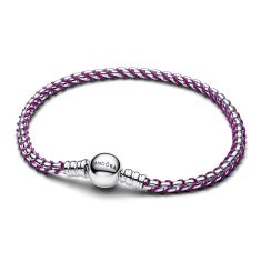 Pandora Purple Cord Box Chain Bracelet