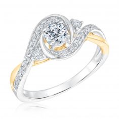 5/8ctw Diamond Bypass Two-Tone Engagement Ring | Glow Collection