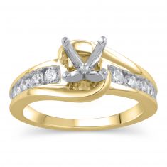 5/8ctw Diamond Bypass Yellow Gold Engagement Ring Setting | Design Collection