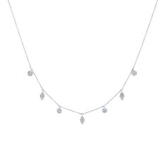 5/8ctw Diamond Mixed-Shape Station White Gold Necklace