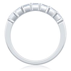 5/8ctw Emerald Diamond White Gold Wedding Band - Embrace Collection