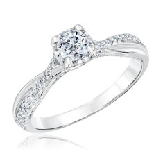 5/8ctw Round Diamond Twist White Gold Engagement Ring | Timeless Collection