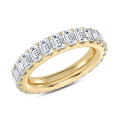 5ctw Emerald Diamond Yellow Gold Eternity Band