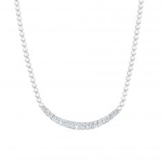 5ctw Emerald Lab Grown Diamond White Gold Necklace