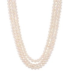 6-6.5mm Fresh Water Cultured Pearl Three Strand Necklace