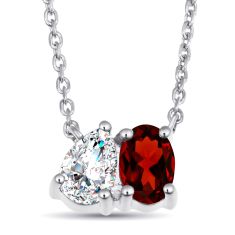 Personalized Toi et Moi Gemstone Necklace 1